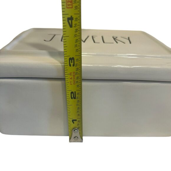 Rae Dunn Jewelry Box Ceramic White Artisan Lid Organizer Gift Discontinued - Picture 5 of 11